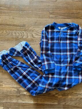 Carter's Navy Blue Fleece Footie Pajaas PJs Size 7 Boys
